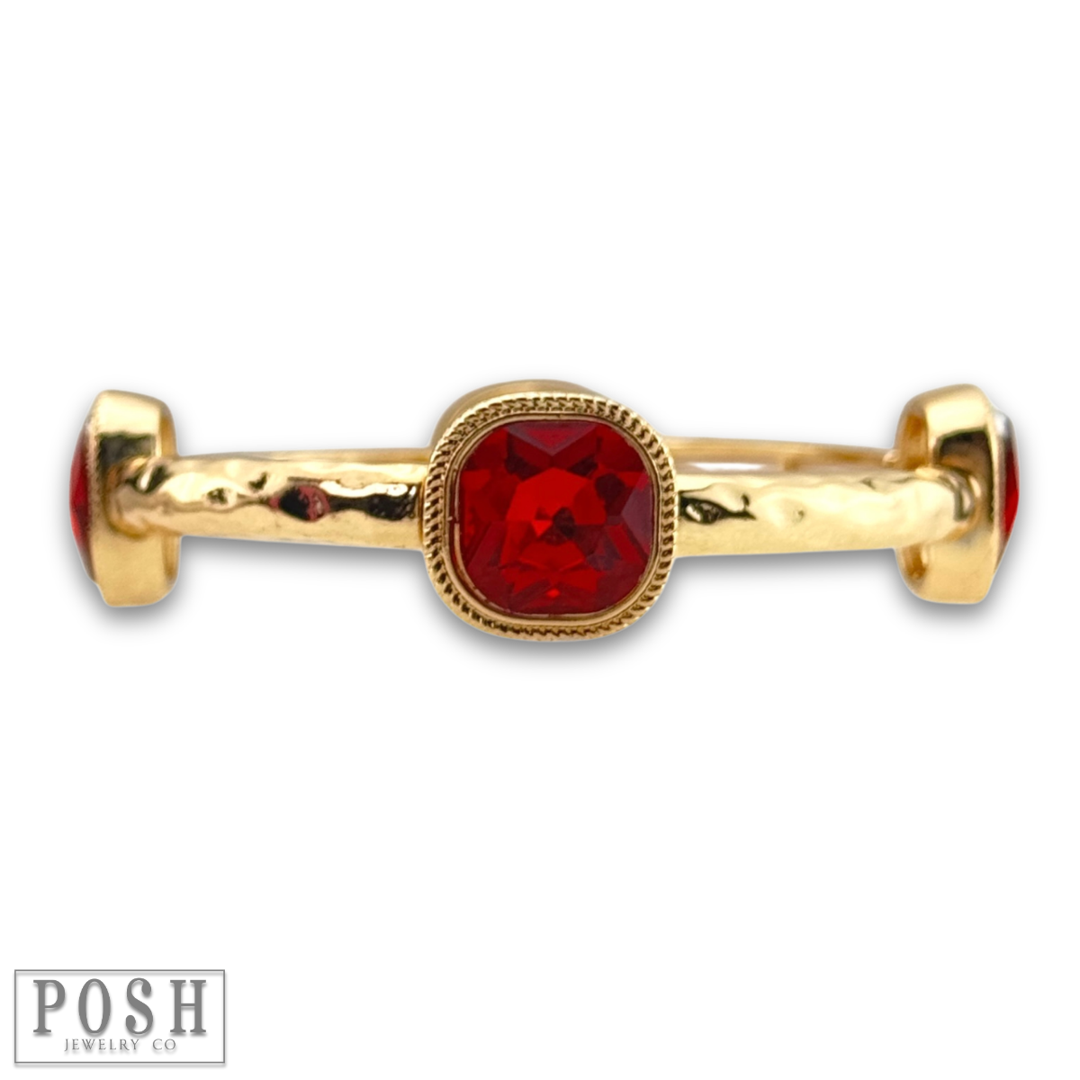 Square rhinestone bracelet: Red