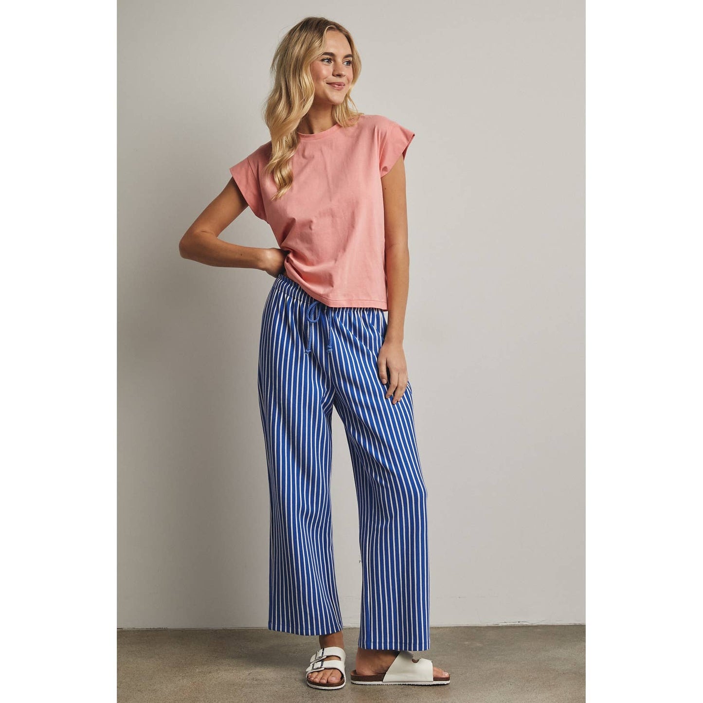 Cap Sleeve Knit Top in Peach