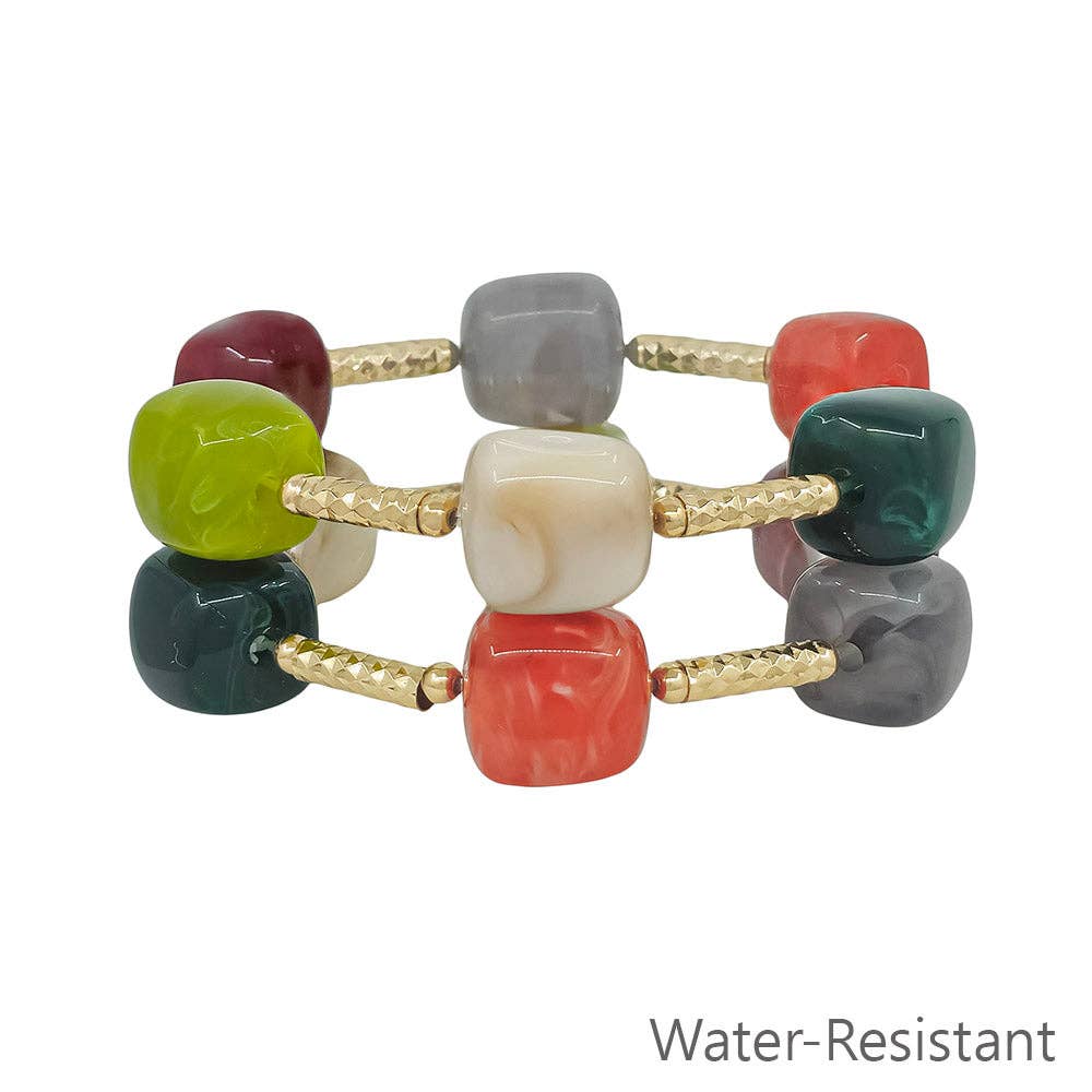Chunky Stretch Multi Beaded Bracelet