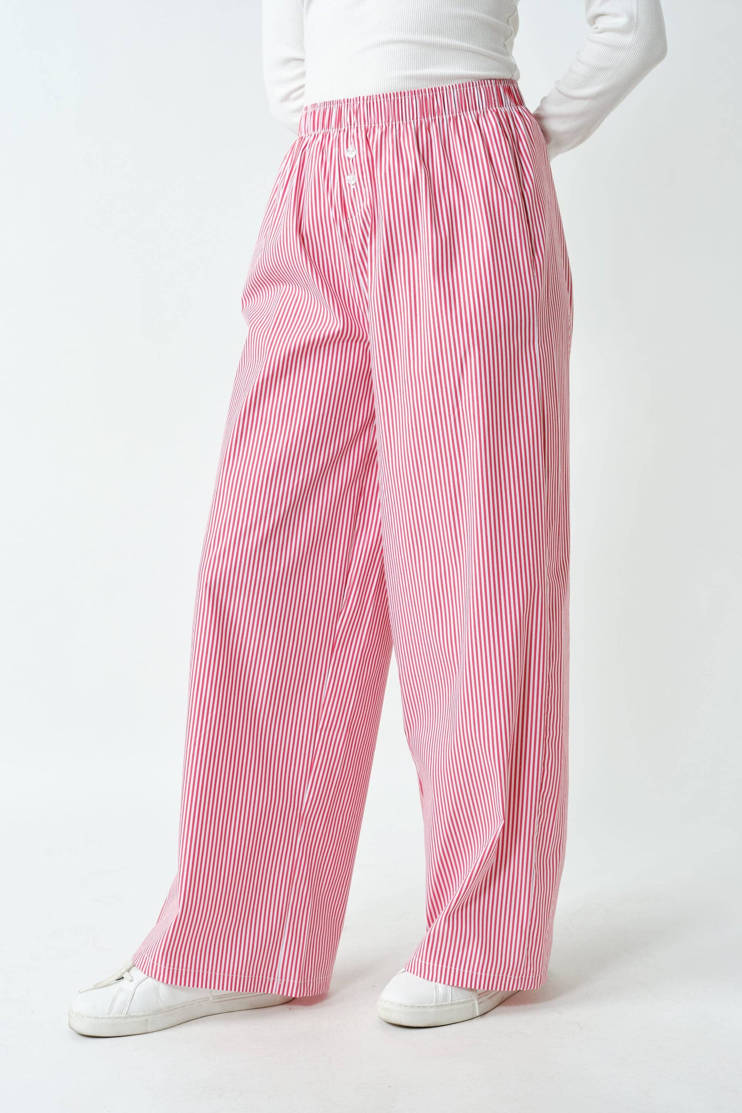 Easy Breezy Stripe Pants in Red
