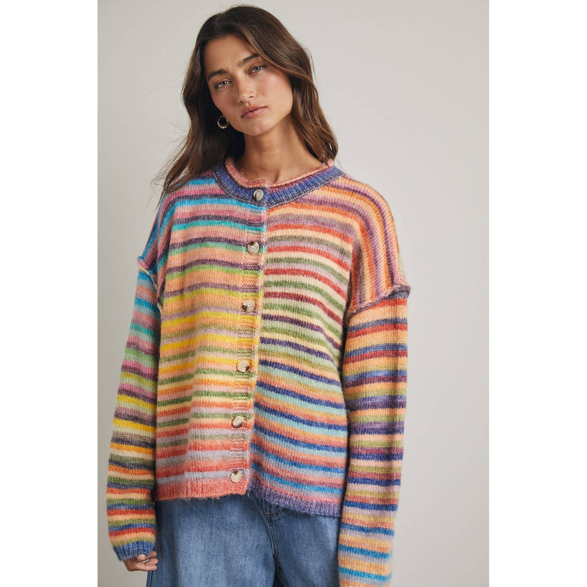 Rainbow Striped Cardigan