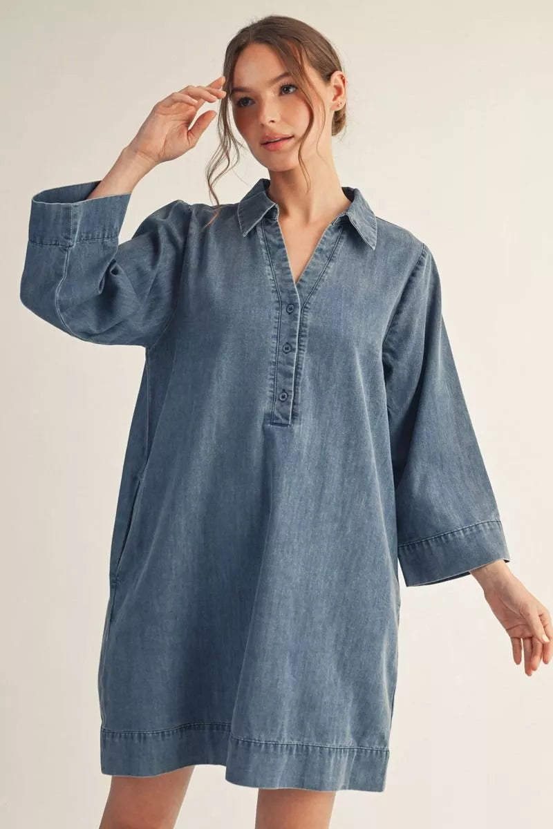 Washed Denim Dress