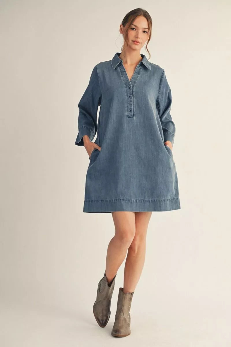 Washed Denim Dress