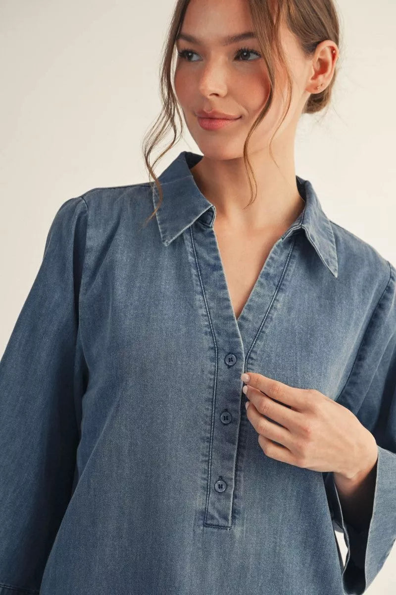 Washed Denim Dress