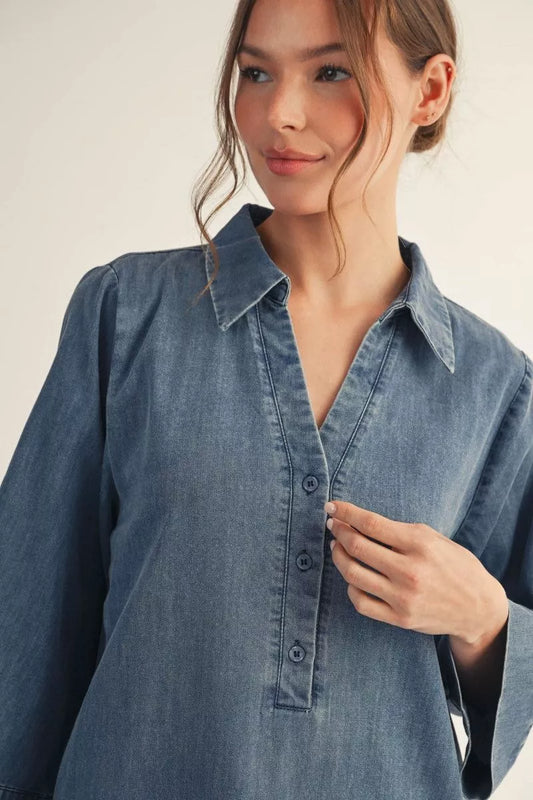 Washed Denim Dress