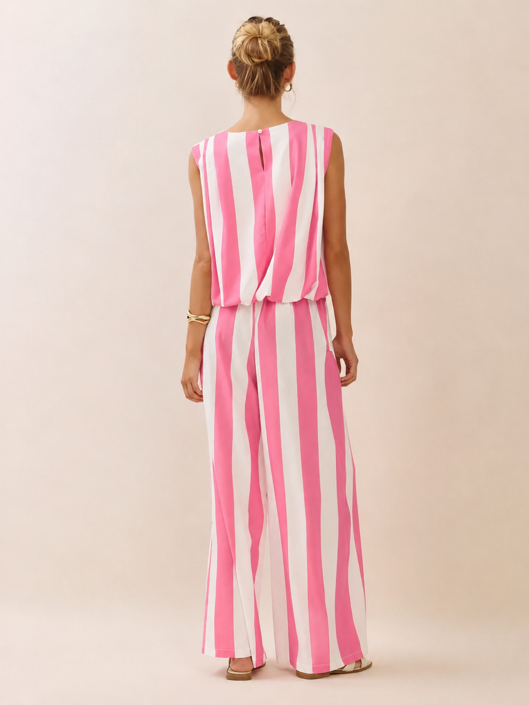 Pink Striped Long Set