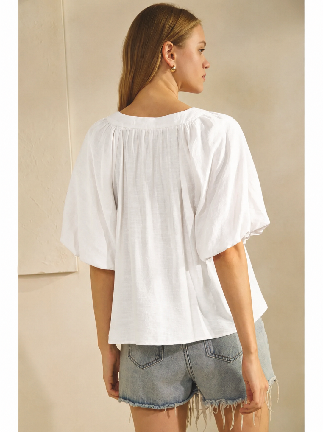White Puff Sleeve Blouse