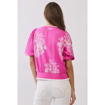 Hot Pink Floral Top