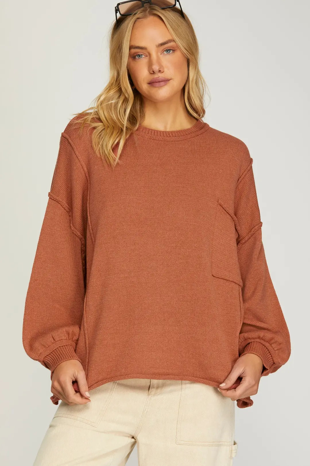 Oversized Sweater in Rust
