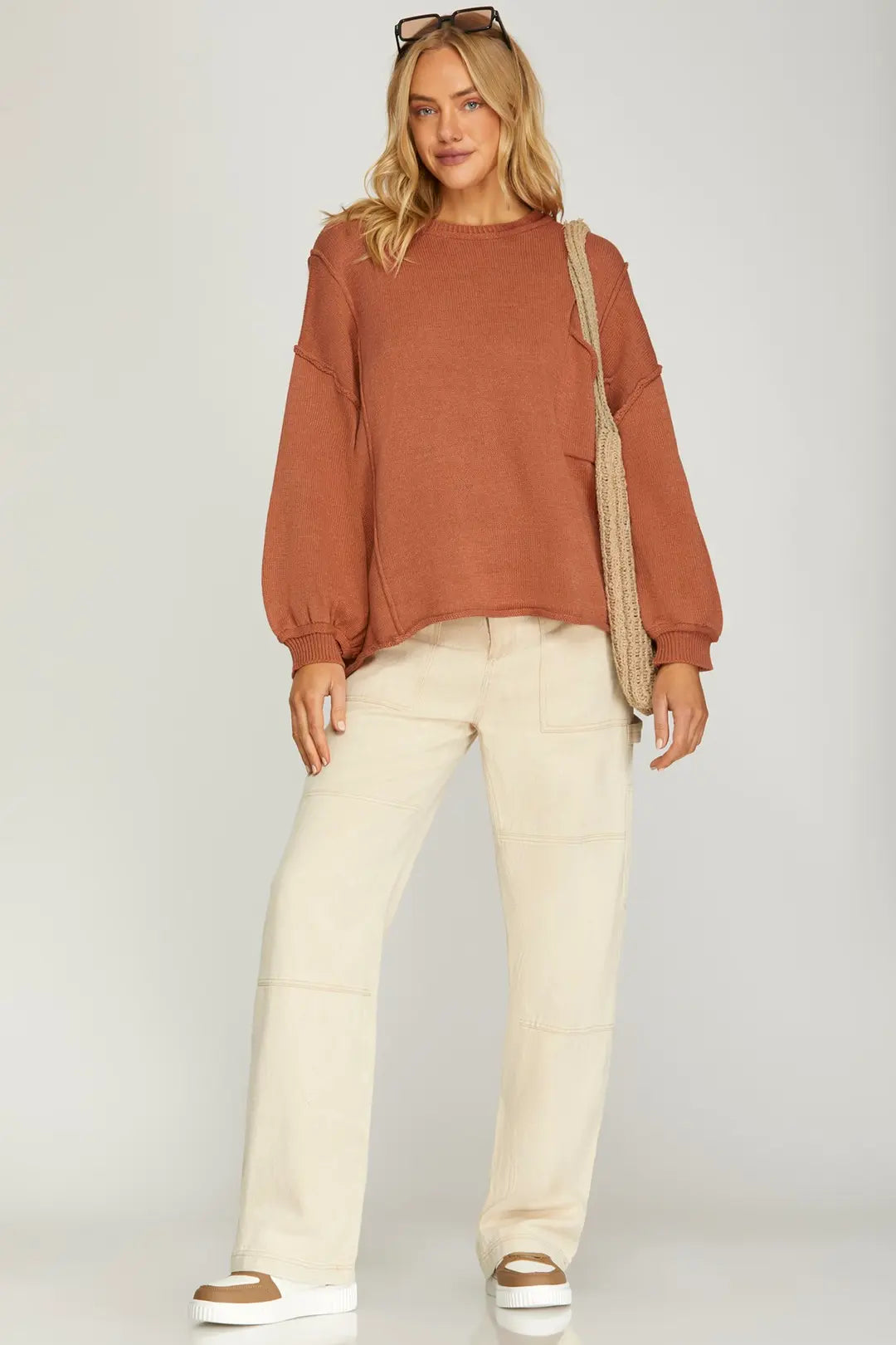 Oversized Sweater in Rust