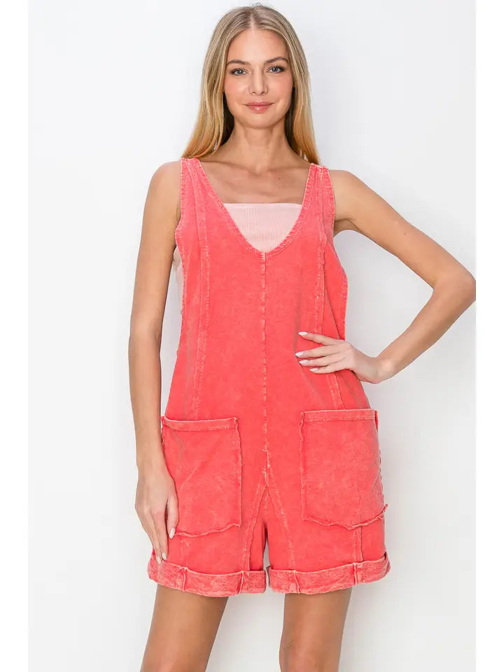 Mineral Washed Short Romper