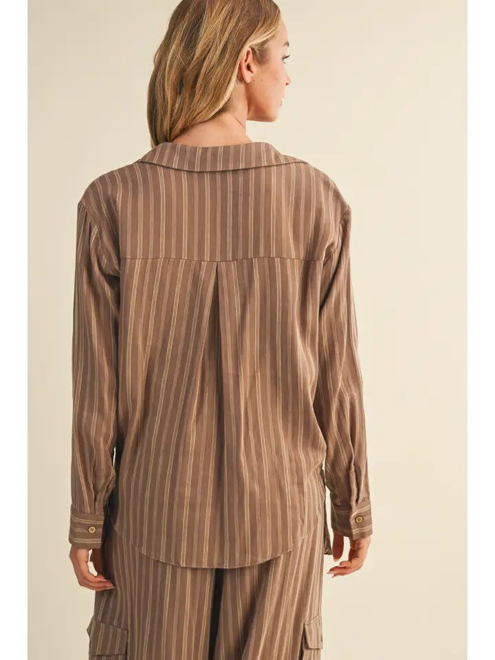 Twist Front Button Down Top