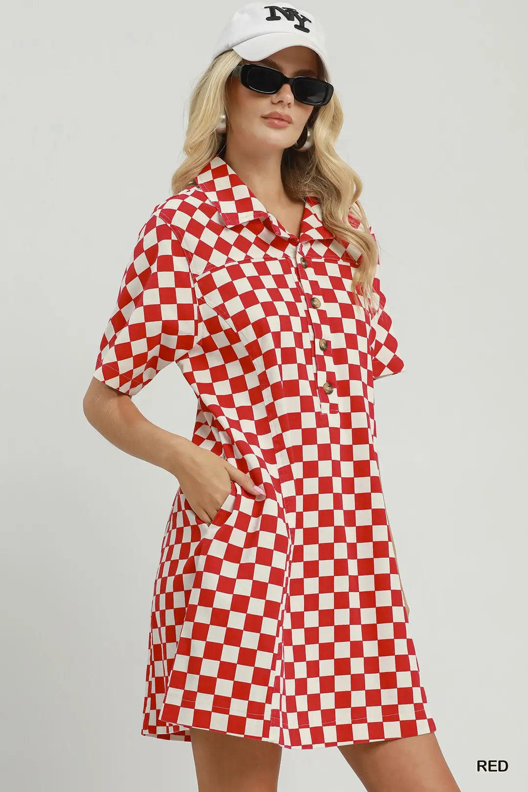 Game Day Red Checkered Dress