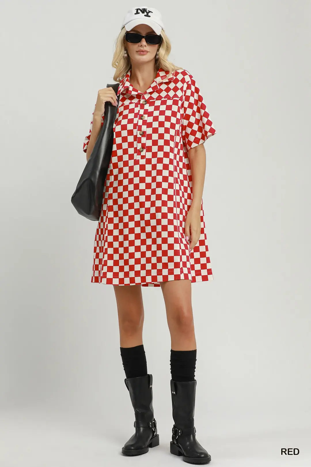 Game Day Red Checkered Dress