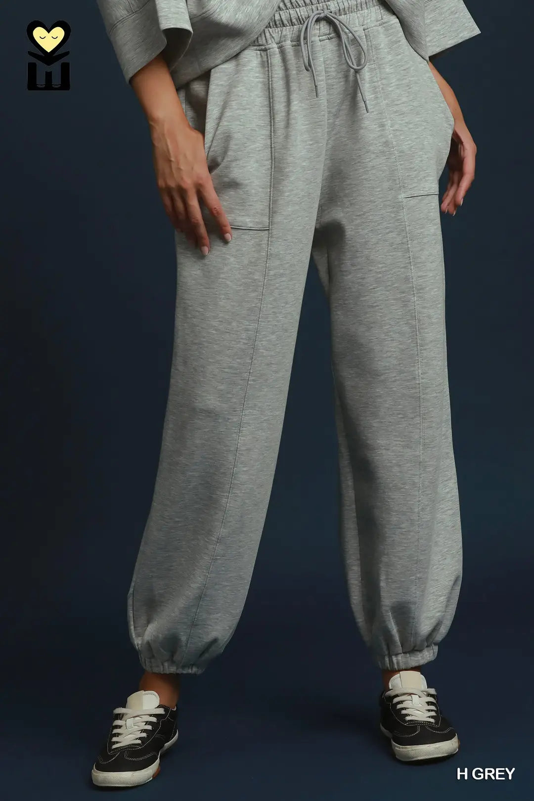 Elastic Waist Jogger in Gray