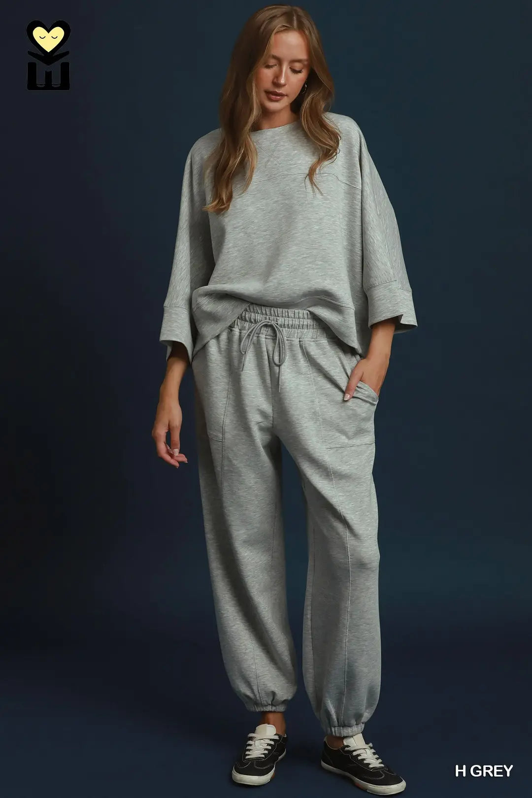 Elastic Waist Jogger in Gray