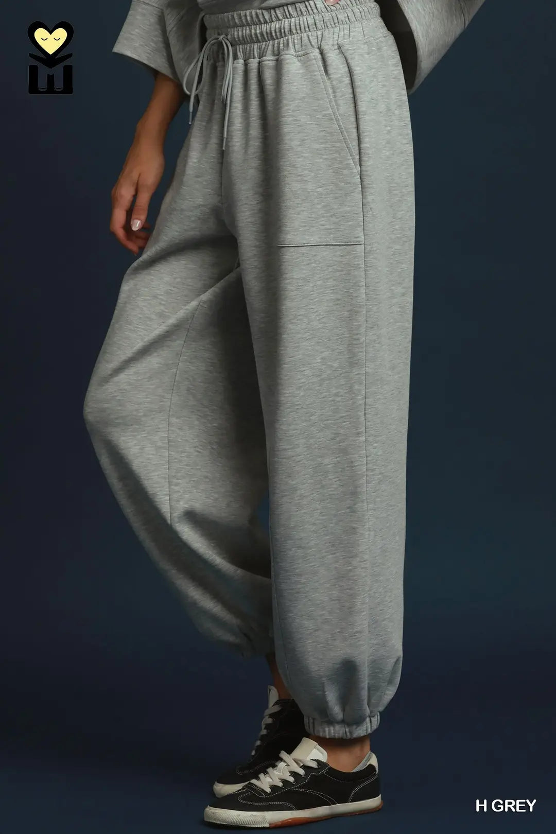 Elastic Waist Jogger in Gray