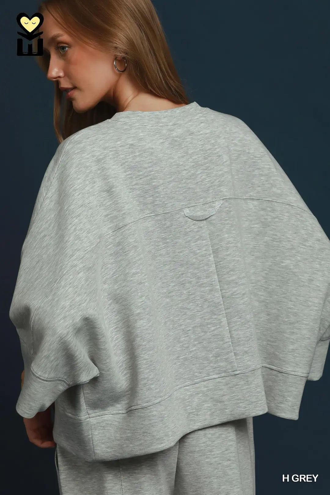 Relaxed Boxy Top in Gray
